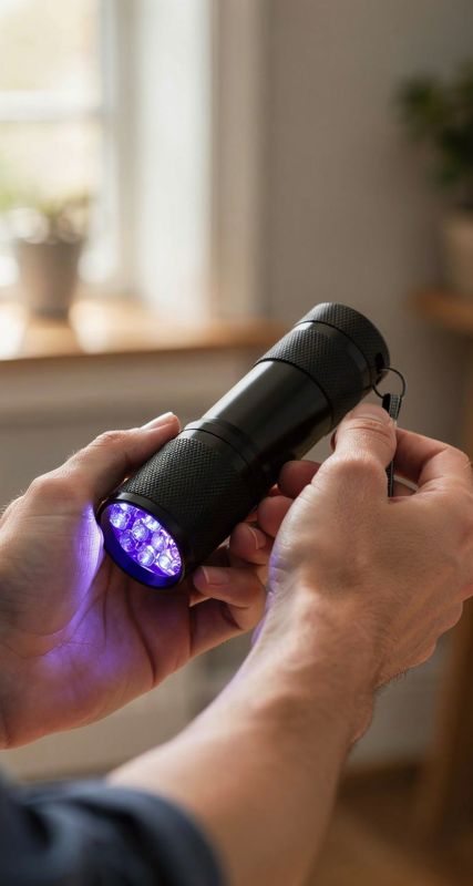 Linterna UV 395 nm de mano: fotograma de nuestro vídeo