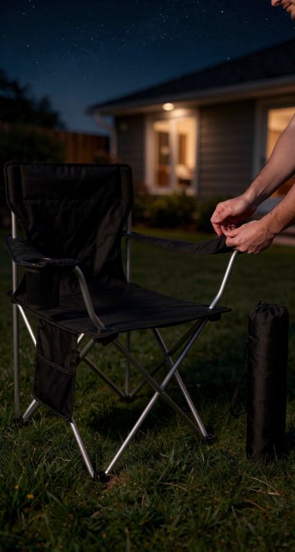 Silla plegable de camping de acero y tejido Oxford: fotograma de nuestro vídeo