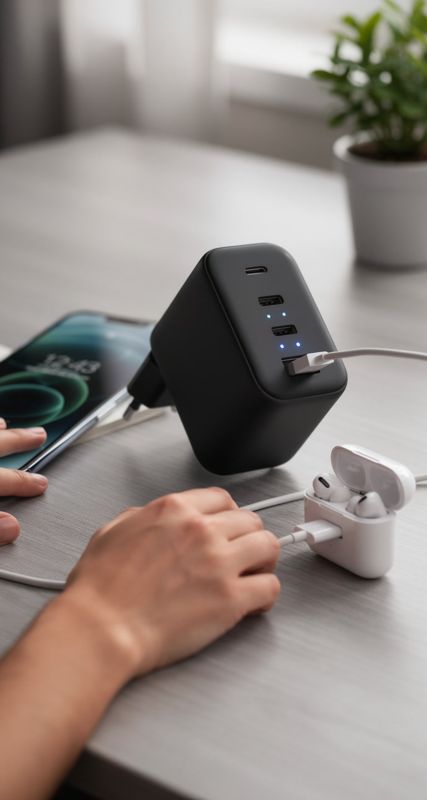 Cargador Anker Zolo GaN 50 W con 4 puertos: fotograma de nuestro vídeo
