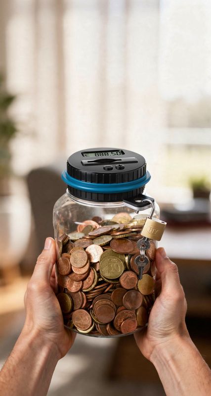 Hucha con contador digital de monedas: fotograma de nuestro vídeo
